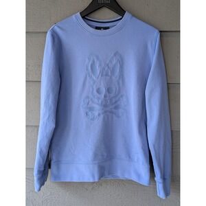 Psycho Bunny Light Blue Crewneck Sweatshirt with Tonal Logo